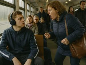 — Nikt cię nie nauczył, że starszym trzeba ustępować miejsca?! — krzyczała pasażerka w metrze. Ale chłopak odpowiedział w sposób, którego nikt się nie spodziewał.
