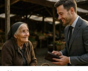 Babcia sprzedawała jajka na targu, gdy podszedł do niej miejscowy chuligan i rozbił cały towar. Wszyscy byli w szoku, kiedy do sytuacji niespodziewanie wtrącił się młody mężczyzna w garniturze…