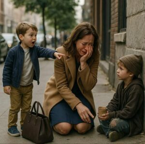 „Mamo, to mój brat!” – powiedział mały chłopiec do swojej milionerki matki. Gdy odwróciła się i zobaczyła ich razem, upadła na kolana, zalewając się łzami…