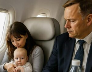 Mężczyzna w samolocie zaczął krzyczeć na moje roczne dziecko: ale w tym momencie wydarzyło się coś niespodziewanego...