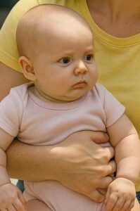 Pokorna matka pomaga płaczącemu małemu chłopcu, trzymając przy tym swojego syna, nieświadoma, że obserwuje ją jego milioner ojciec.