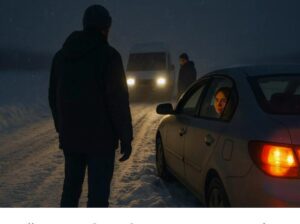 Jechałem nocą do domu pustą drogą, gdy nagle zauważyłem zepsuty samochód na poboczu i dwóch silnych mężczyzn obok. Początkowo chciałem się zatrzymać i pomóc, ale potem zauważyłem go i odjechałem stamtąd z przerażeniem.