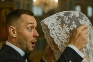 Podczas ceremonii ślubnej pan młody powoli uniósł welon panny młodej, by ją pocałować — ale pod welonem zobaczył coś przerażającego.