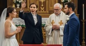 Na ślubie syna poczułam, że z panną młodą coś jest nie tak. Gdy ksiądz zapytał, czy ktoś ma zastrzeżenia, drzwi kościoła gwałtownie się otworzyły. Weszła kobieta. To była sędzia. Spojrzała na pannę młodą i powiedziała: „Sprzeciwiam się.”
