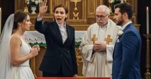 Na ślubie mojego syna czułam, że coś jest nie tak z panną młodą. Kiedy ksiądz zapytał, czy ktoś ma jakieś zastrzeżenia, drzwi kościoła otworzyły się szeroko. Weszła kobieta. To była sędzia. Spojrzała na pannę młodą i powiedziała: „Zgłaszam sprzeciw”.