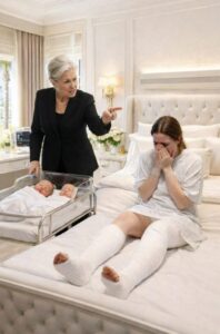 Po cesarskim cięciu byłam jeszcze półprzytomna z bólu i zmęczenia, kiedy do mojej sali wkroczyła teściowa z plikiem dokumentów adopcyjnych w dłoni. Roześmiała się szyderczo i rzuciła: — Nie zasługujesz na apartament VIP. Oddaj jednego z bliźniaków mojej córce — i tak sobie z nimi nie poradzisz.
