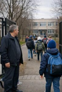 Każdego ranka stał przed bramą szkoły i śledził dzieci uważnym, nieruchomym wzrokiem…