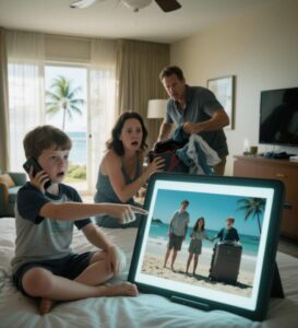 Trzeciego dnia naszej podróży na Hawaje mój syn przeglądał zdjęcia w pokoju hotelowym w Waikiki. „Mamo, to zdjęcie wygląda dziwnie”. Kiedy zobaczyłam efekt na rodzinnym zdjęciu zrobionym na plaży pierwszego dnia, krew mi zmroziła krew w żyłach. „Dlaczego to…?” – wyszeptałam. Mąż natychmiast złapał naszego syna i zaczął się pakować. „Jedźmy do domu. Już”.