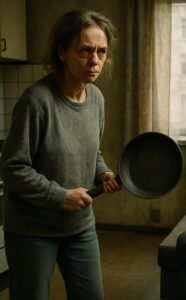 — Tylko spróbuj mnie dotknąć. Nie jestem już tą samą dziewczyną — wysyczała Oksana, unosząc przed sobą ciężką patelnię jak tarczę.