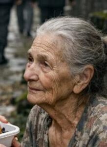 Każdego dnia mała bezdomna dziewczynka dzieliła się połową swojej jedynej kolacji ze starszą kobietą… aż pewnego dnia ochroniarze i milioner zmienili wszystko