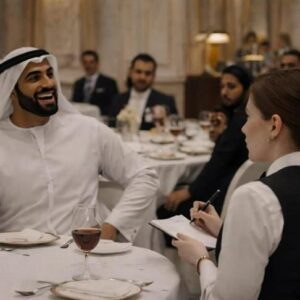 Szejch obraził kelnerkę po arabsku przed całą restauracją, uważając ją za głupią dziewczynę, ale zachowanie kelnerki zszokowało wszystkich obecnych, łącznie z szejkiem