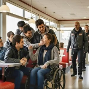 Nastolatkowie znęcają się nad niepełnosprawną dziewczyną w kawiarni, ale to, co dzieje się później, pozostawia wszystkich bez słowa.