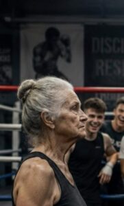 80-letnia kobieta przyszła na trening boksu do najlepszego trenera w całym mieście, a wszyscy zaczęli się z niej śmiać i próbowali ją wyrzucić z ringu… ale to, co zrobiła kilka minut później, wstrząsnęło nie tylko trenerem, lecz wszystkimi zawodnikami na sali