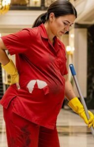 Zobaczyła, jak sprząta podłogi luksusowego hotelu w dziewiątym miesiącu ciąży… i odkryła kłamstwo, które ukryła przed nią własna matka.
