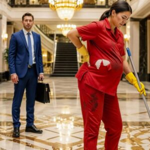 Zobaczyła, jak sprząta podłogi luksusowego hotelu w dziewiątym miesiącu ciąży… i odkryła kłamstwo, które ukryła przed nią własna matka.